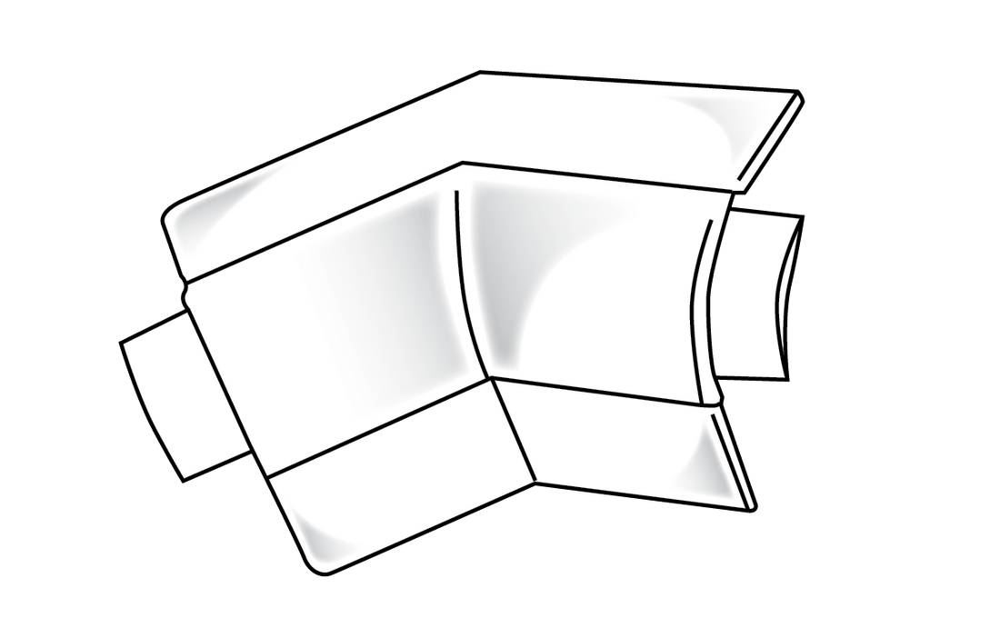 19mm Bullnose Splayed 2 Way Internal Corner Piece Trim-Tex