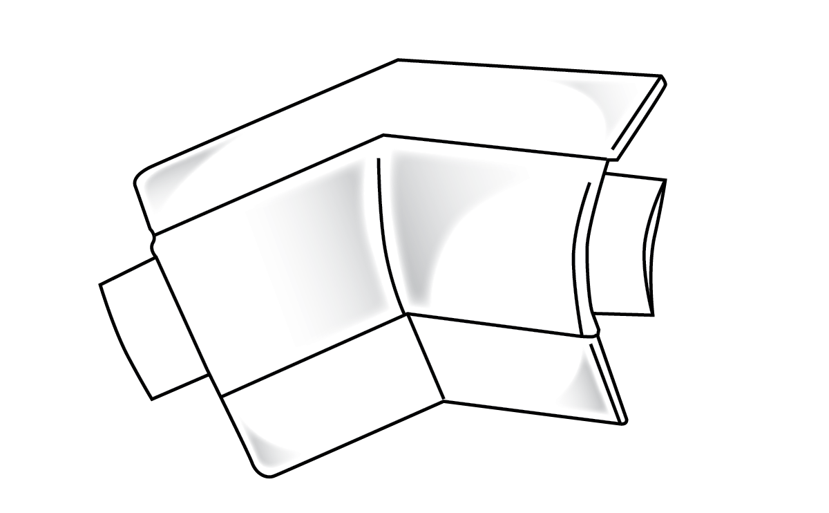 19mm Bullnose Splayed 2 Way Internal Corner Piece Trim-Tex