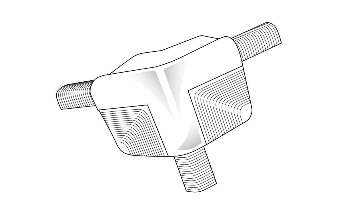 10mm Bullnose Splayed 3 Way Outside Corner Piece Trim-Tex