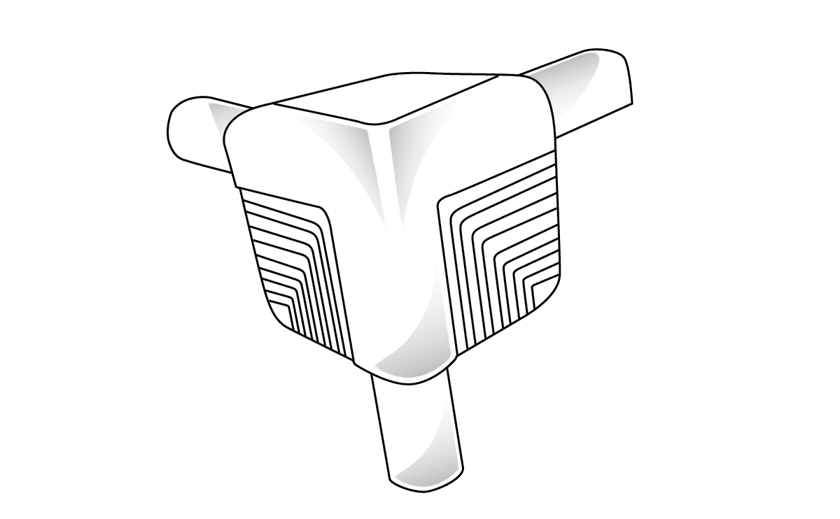 10mm Bullnose 90º 3 Way External Corner Piece Trim-Tex