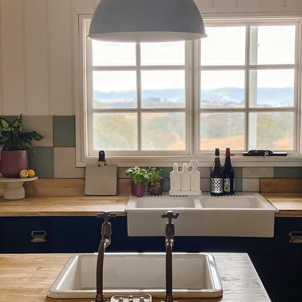 Bronte Checkerboard Sage & White Tile