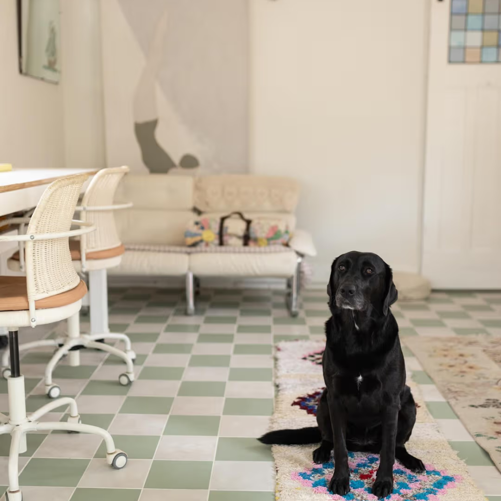 Bronte Checkerboard Sage & White Tile