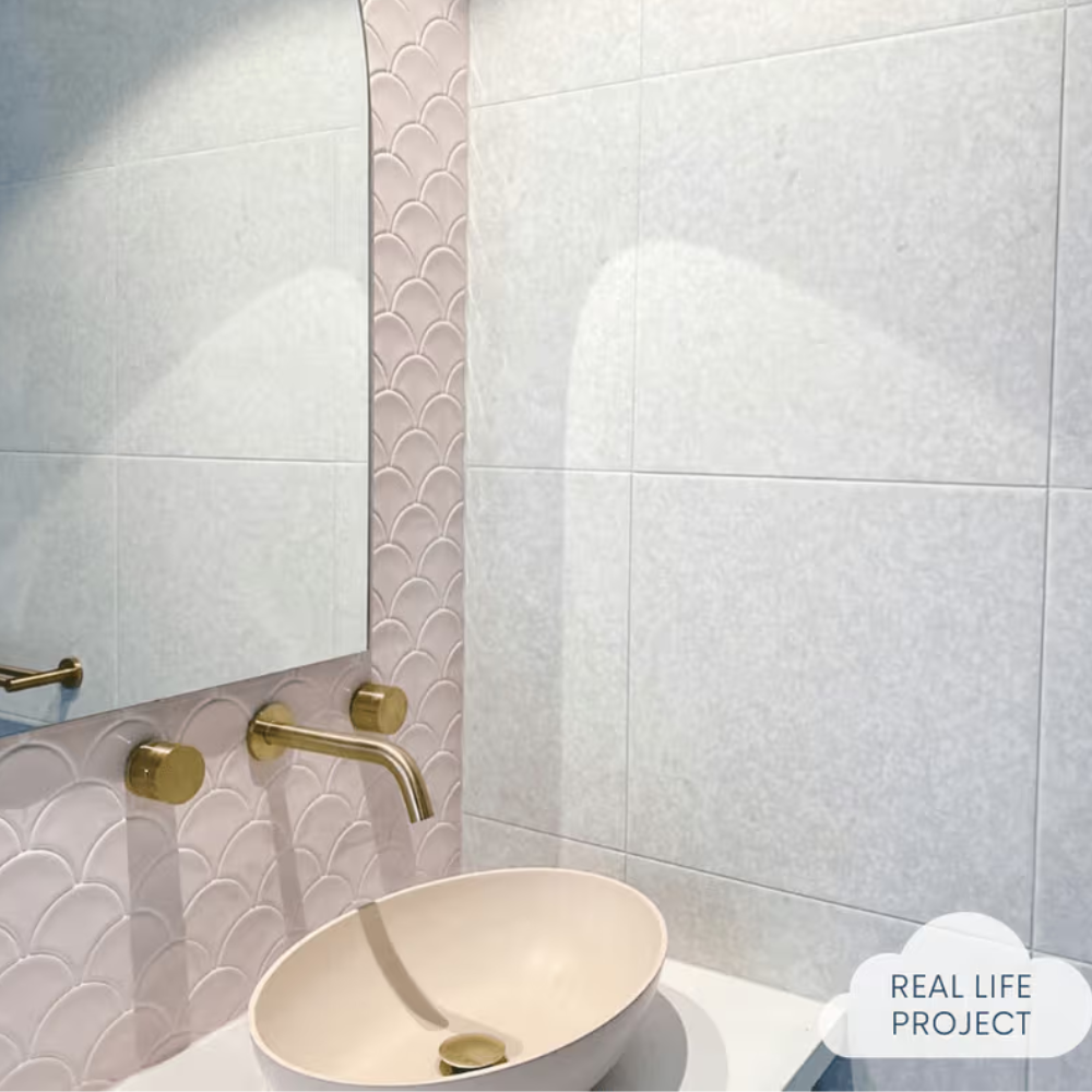 Coral Bay Gloss Pink Fish Scale Tile