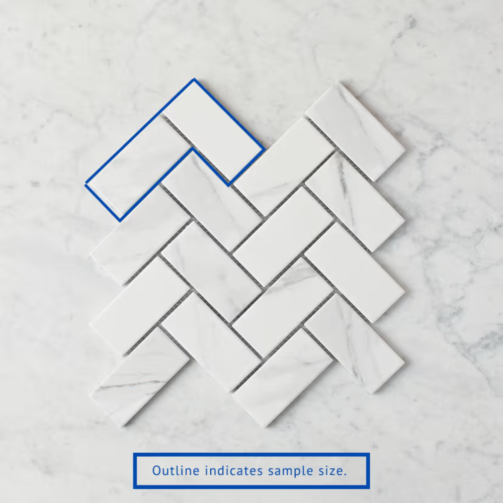 Tully Heads Carrara Matte Herringbone Tile
