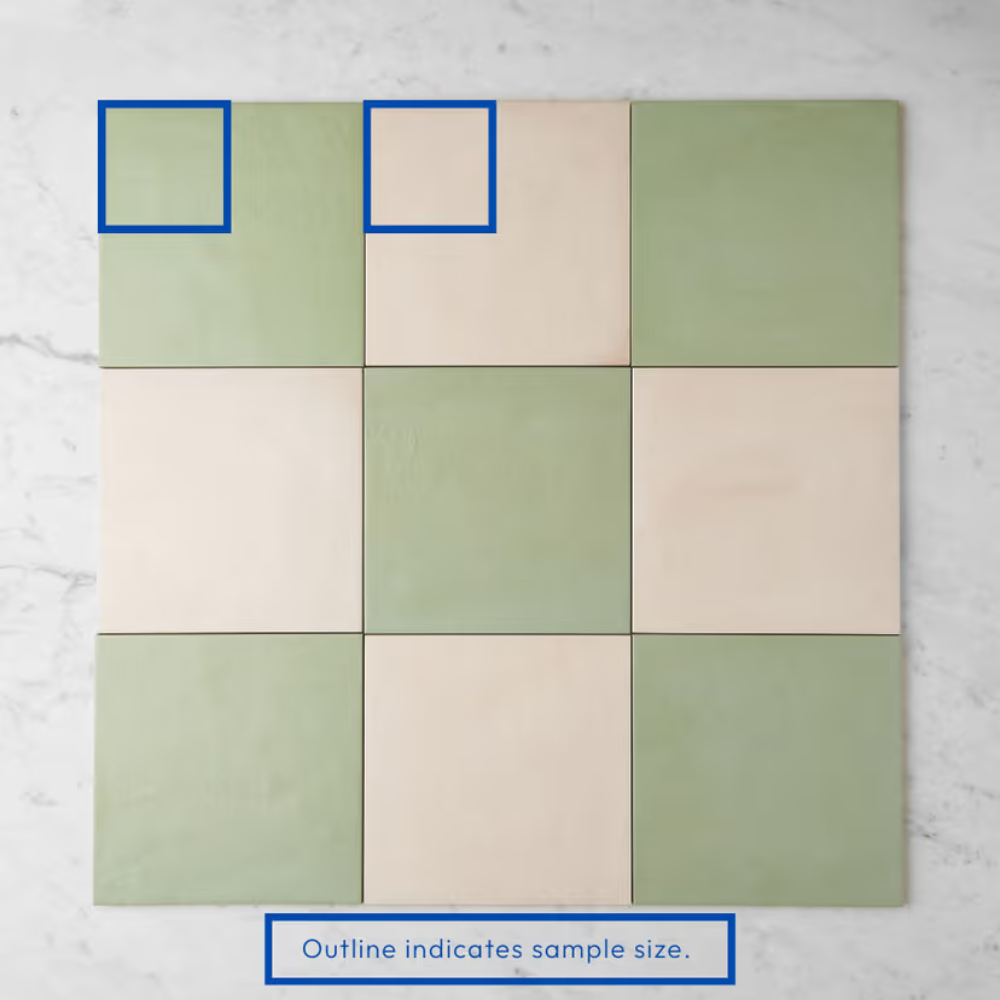 Bronte Checkerboard Sage & White Tile