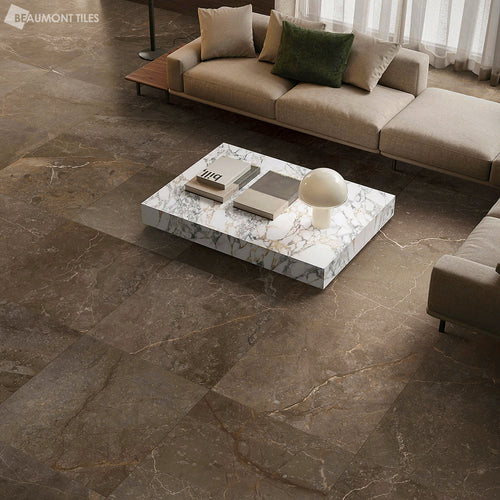 Terrane Marble Brown HiLite Textured Tile